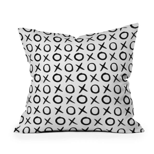 16"x16" Amy Sia Love XO Square Throw Pillow Black/White - Deny Designs