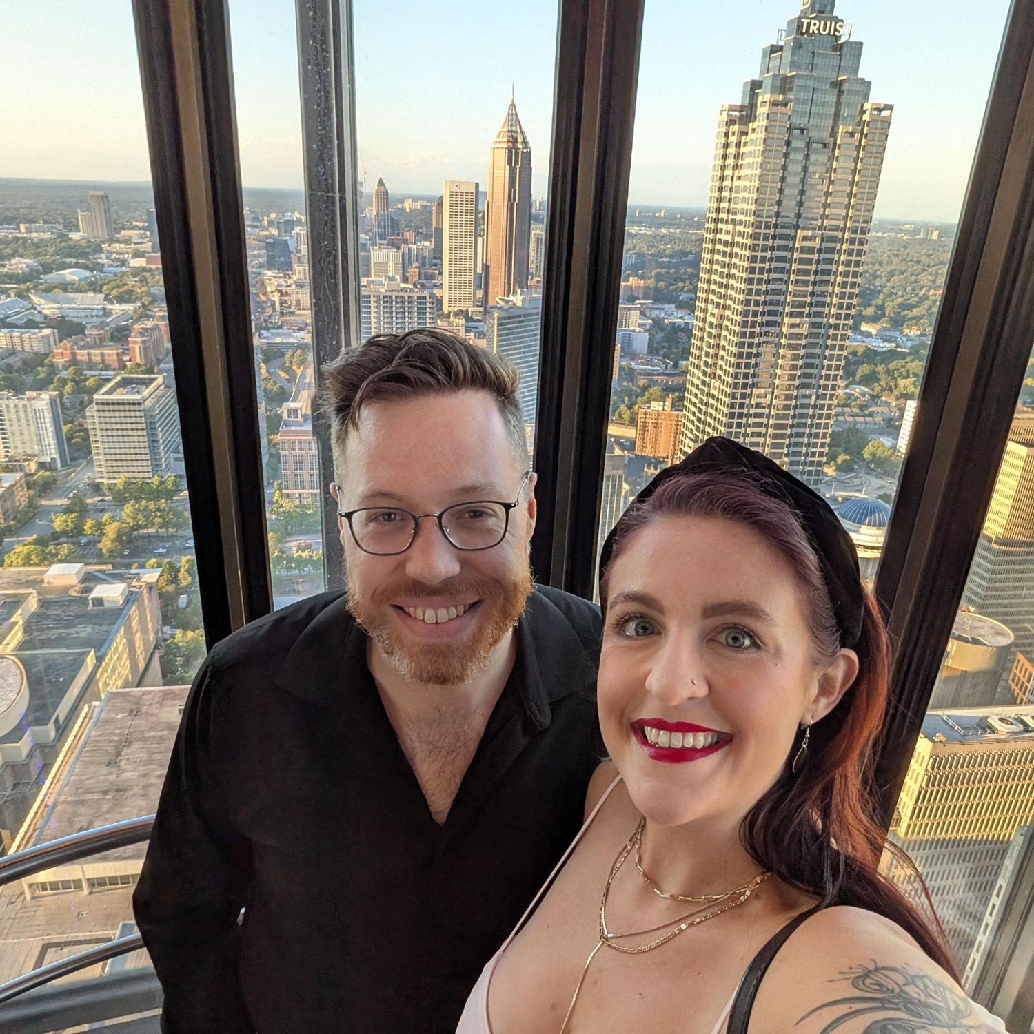 September 2025. We celebrated our 2-year anniversary at the Sundial - an Atlanta institution. (We went ring shopping the day before!!)