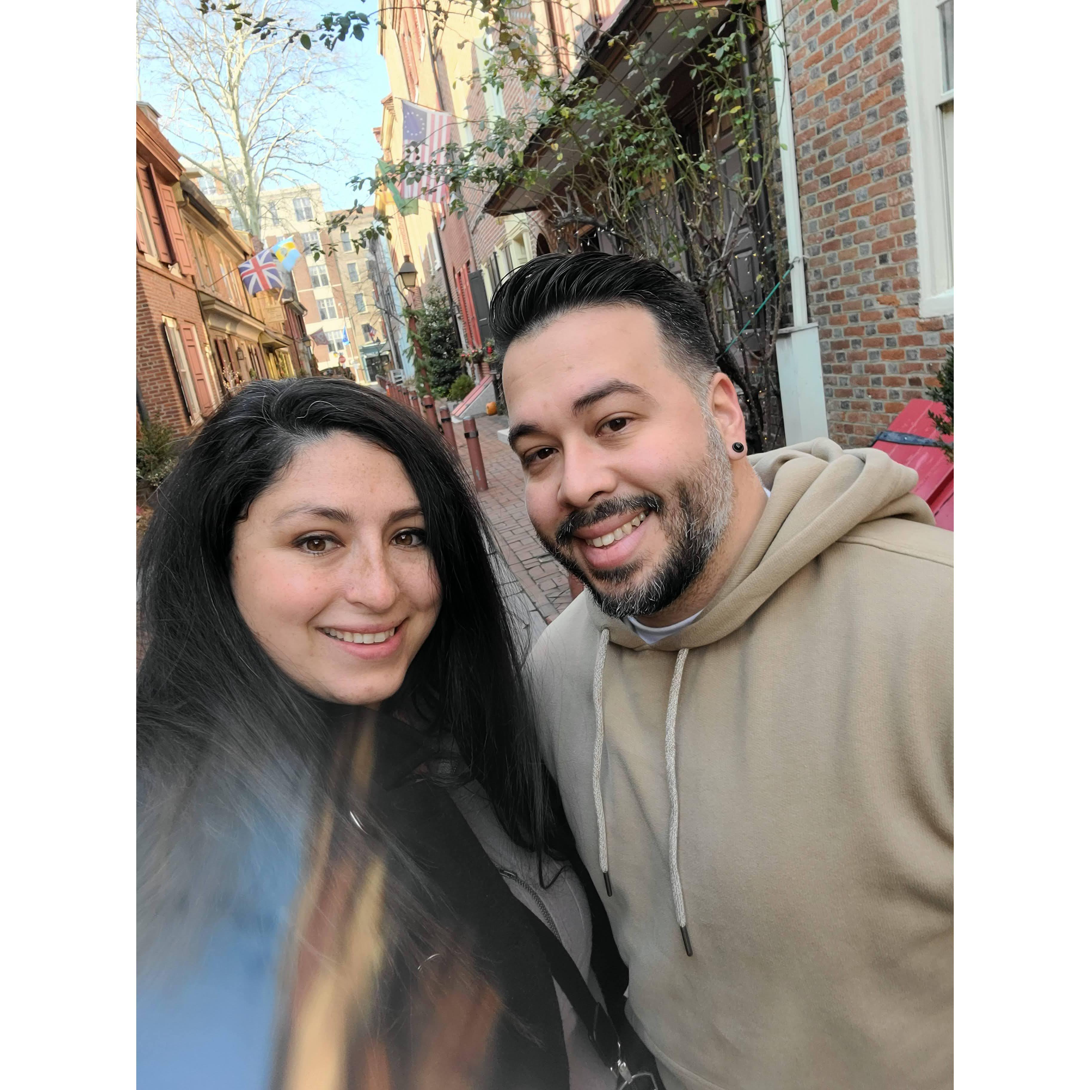 The oldest residential street in Philadelphia, and one of the oldest in the United States, is Elfreth's Alley Christmas trip 2021 East Coast Road trip