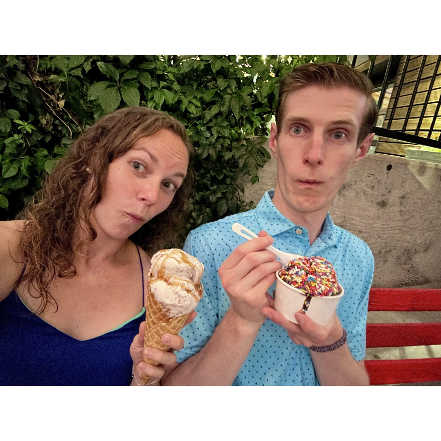 On National Ice Cream Day - we found ice cream we could both have at the Little Milk Man in Colorado 2023.