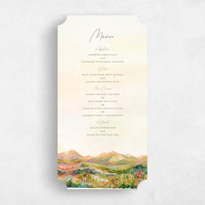 Yellow Ticket Wedding Menu - Serene