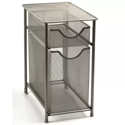 Squared Away™ 2-Tier Metal Mesh Drawer in Nickel