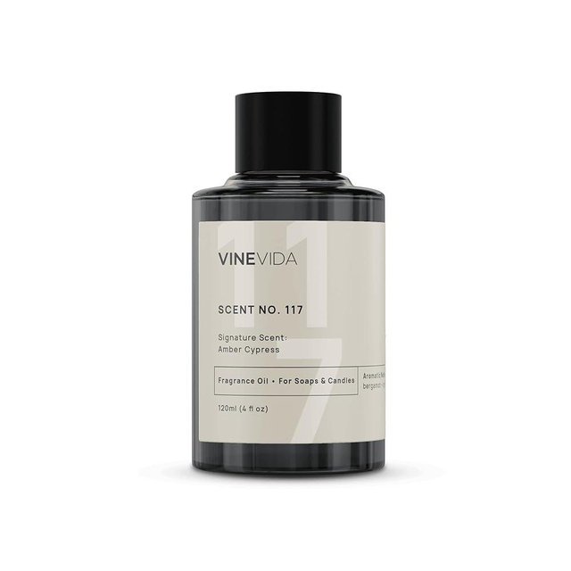 VINEVIDA Scent NO. 117 Fragrance Oil - 120mL (4oz) - Signature Scent: Amber Cypress Fragrance Oil for Candle Making - Made in USA Candle Scents Scents for Soap Making
