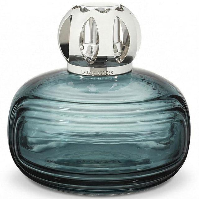 MAISON BERGER – Enigma Lampe Berger – Art Deco 2-in-1 Odor-Neutralizing and Fragrance Catalytic Lamp, 386 mL / 13.05 fl oz – No Fragrance Included – Made in France (Blue)