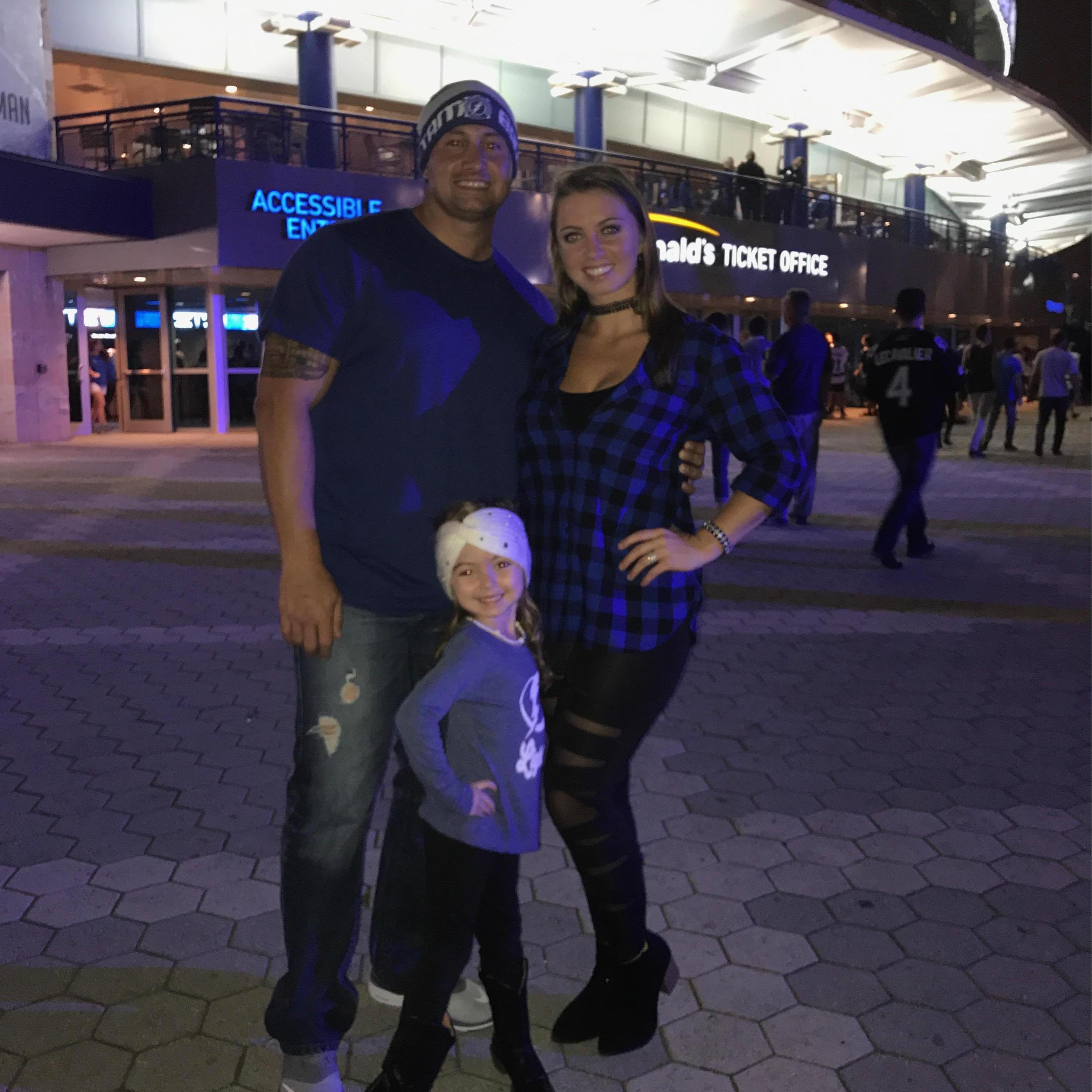 Emma's first Tampa Bay Lighting Game. 2016