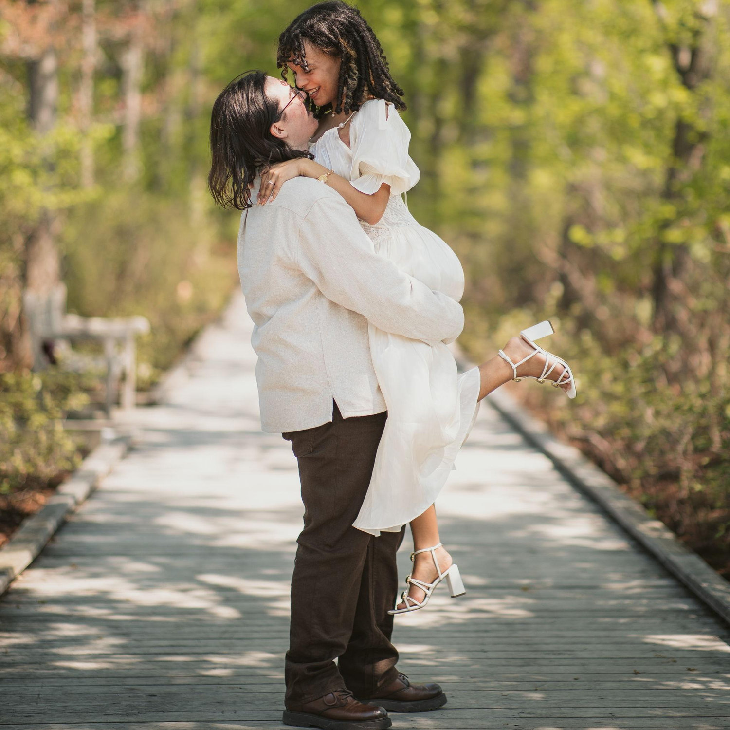 At the engagements shoot, starting to get comfortable!