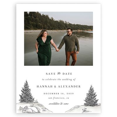 White Wedding Digital Save the Date - Auburn Photo