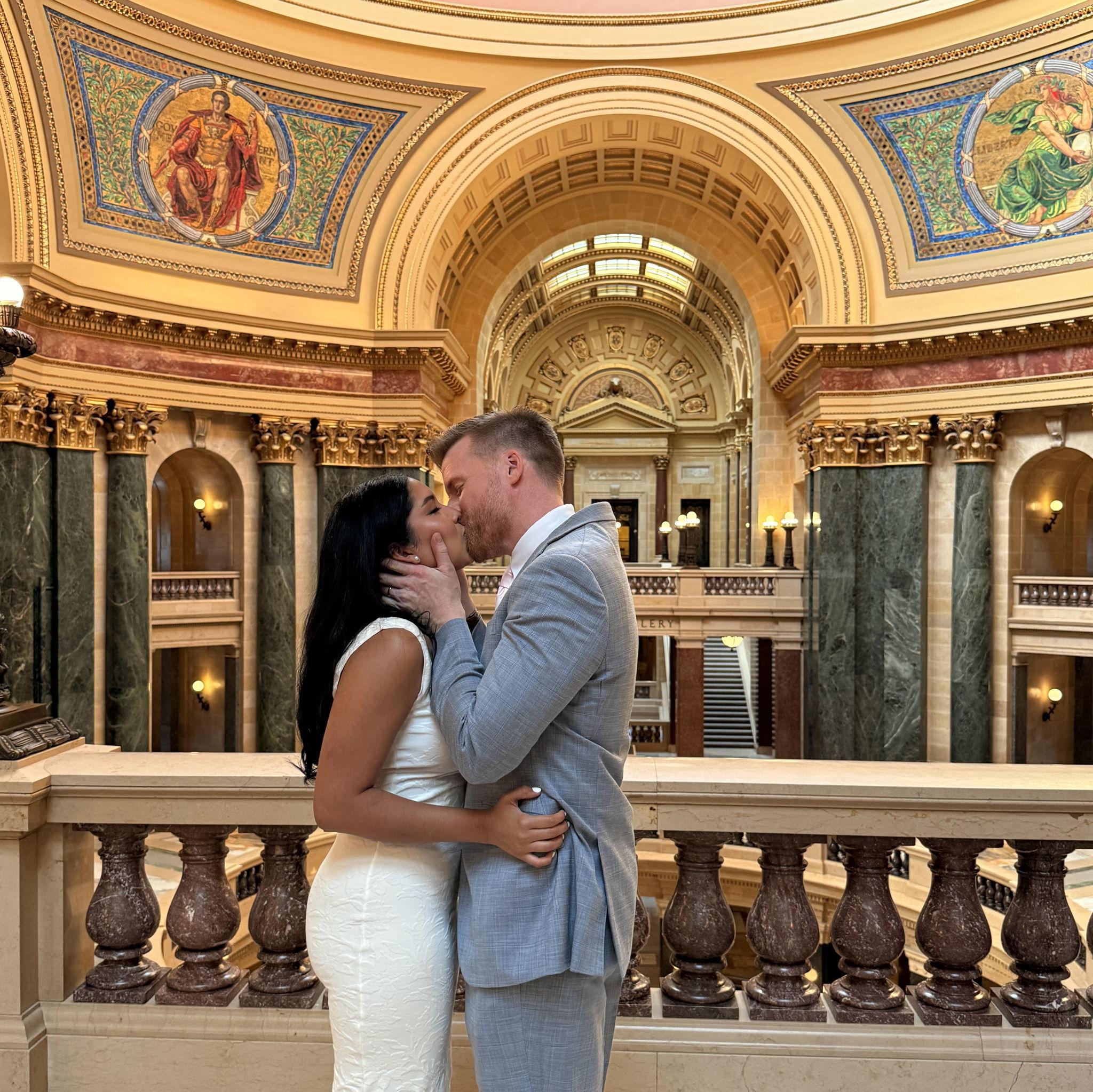 More photos from our civil wedding at the Capitol in Madison 🤍