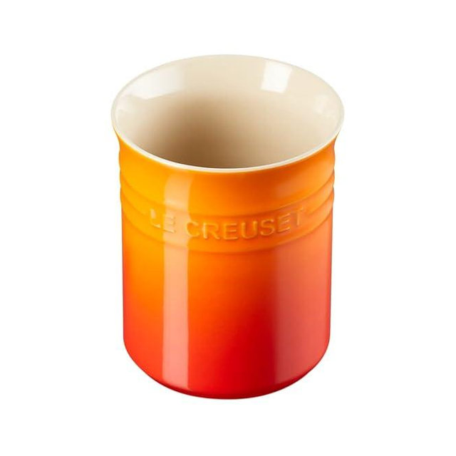Le Creuset Stoneware Small Utensil Jar, 1.1 L-Volcanic, red Flame