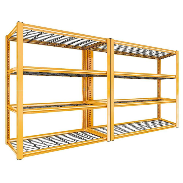 REIBII 40" W Garage Shelving 2240 LBS Storage Shelves Adjustable Heavy Duty Shelving 4 Tier Metal Shelves for Storage 59.5"H Metal Shelf for Pantry Basement Warehouse 40"W × 19.5"D × 59.5"H, 2 Pack