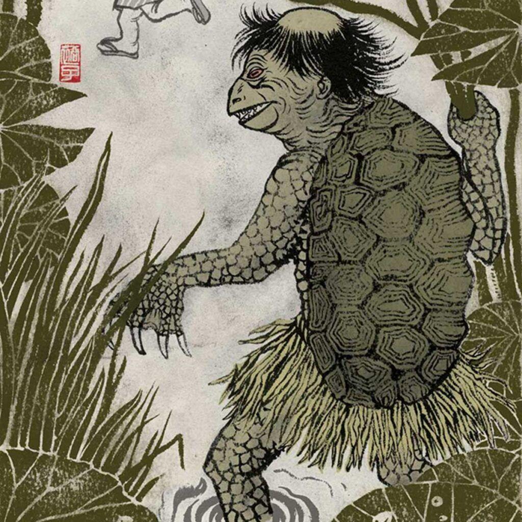 This is a kappa, or a Japanese river demon. There isn't another photo of us together to even out this layout. Please take photos of us.