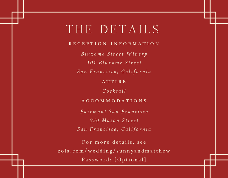 Meili | Light Burgundy | Zola Wedding Enclosure Cards
