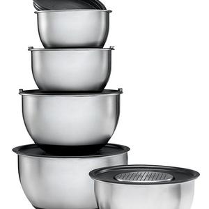 Sagler Stainless Steel Mixing Bowls Set of 5, with Lids and 3 kind of graters