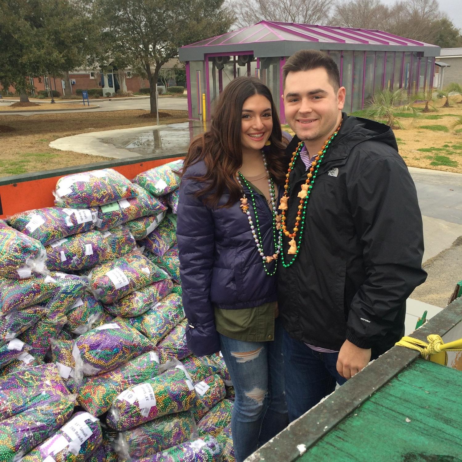 Riding in the Carencro Mardi Gras parade