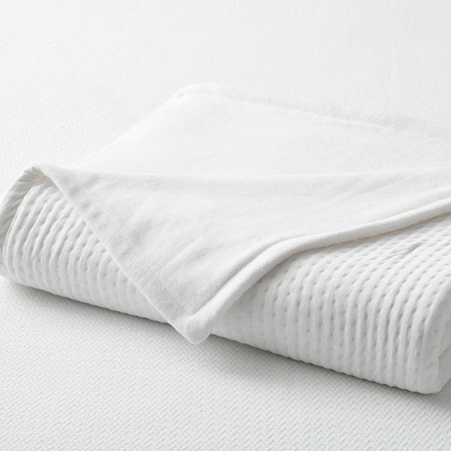 Reversible Knit Cotton Blanket, King/Cal King, White