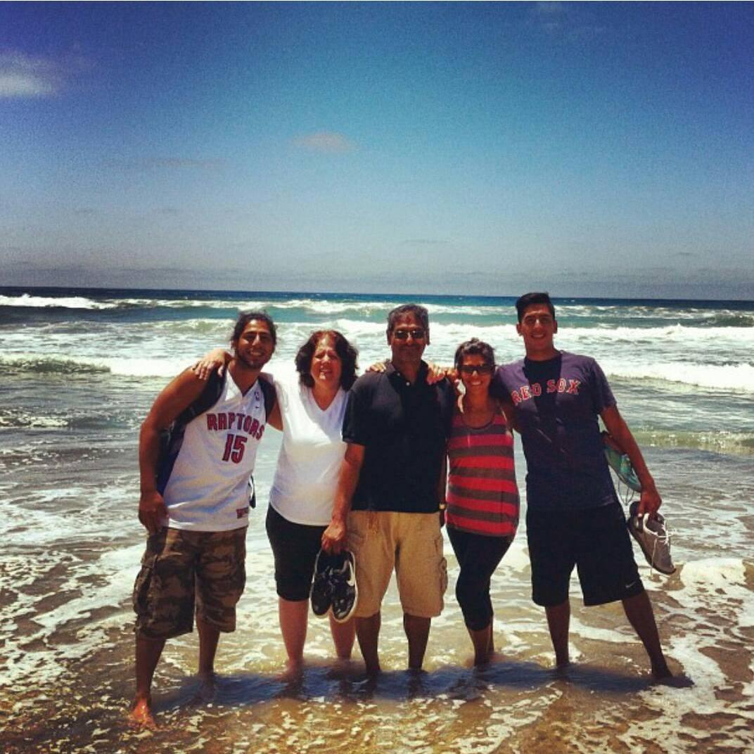Khan family beach day.