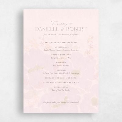 Lightest Blush, Pink Wedding Program - Elidure