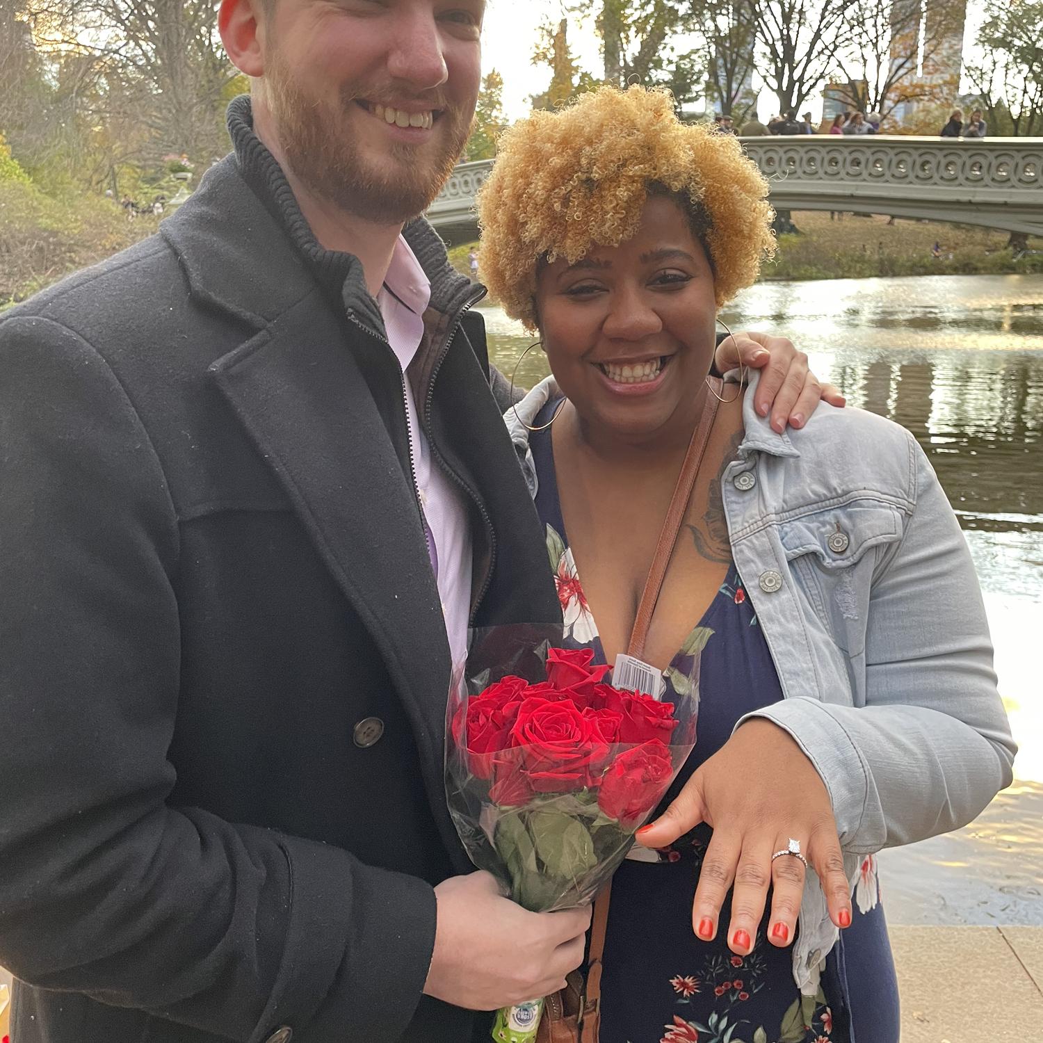 Trying to take a nice photo for our engagement!