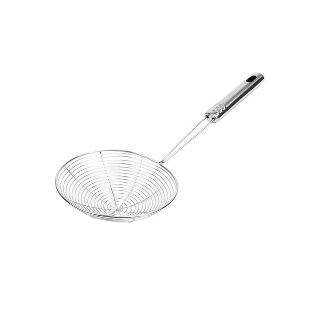 Unique Bargains Kitchen Cookware Net Mesh Long-Ladle Perforated Strainer 5'' Diameter