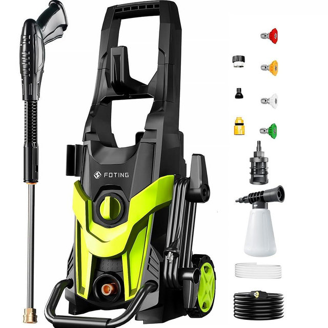 2025Upgraded Electric Pressure Washer, 4300 PSI 2.8 GPM Power Washer 58FT Total Long with 4 Quick Connect Nozzles, Inlet Hose & Filter& Foam Cannon for Cars/Fences/Driveways/Home Cleaning