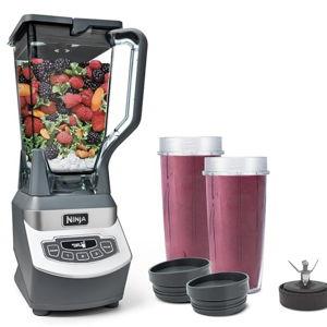 Ninja BL660 Professional Compact Smoothie & Food Processing Blender, 1100-Watts, 3 Functions -for Frozen Drinks, Smoothies, Sauces, & More, 72-oz.* Pitcher, (2) 16-oz. To-Go Cups & Spout Lids, Gray