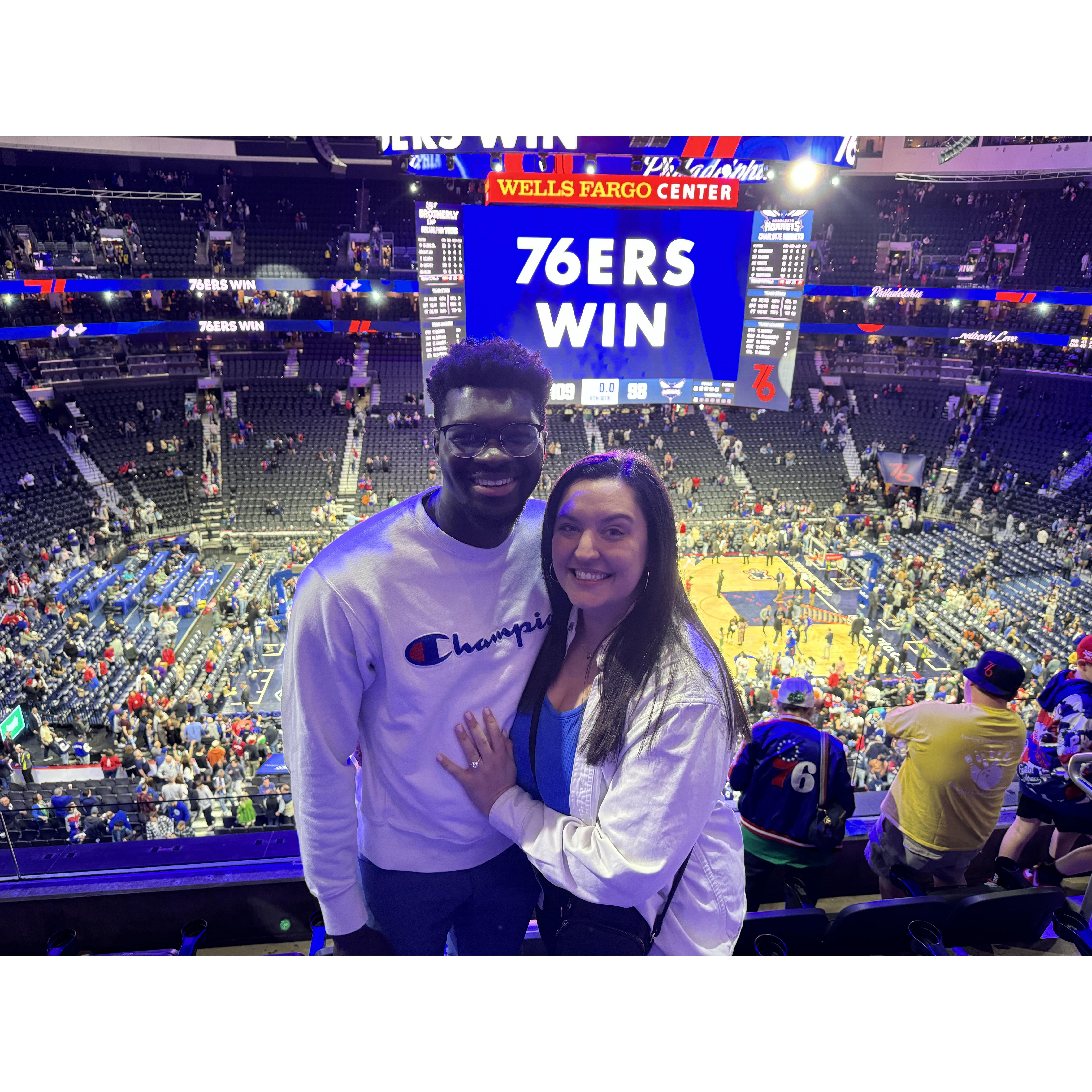 Our 1st Sixers Game Together.