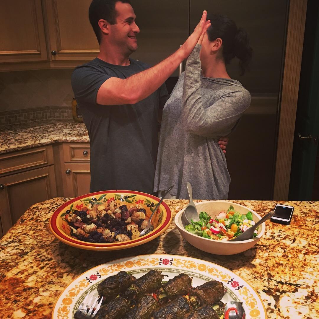 Cooking together in the kitchen