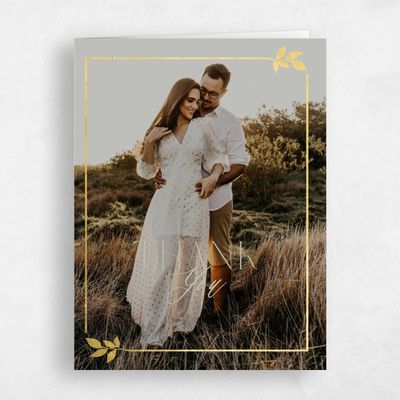 Olive Sage, Green Wedding Thank You - Dakota Portrait Foil