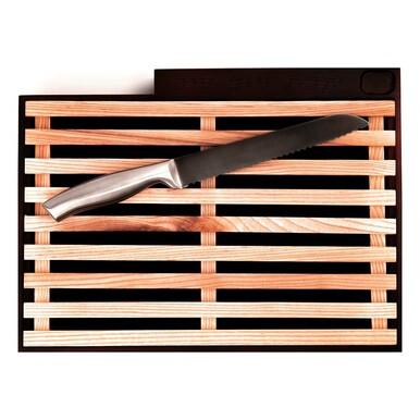 Two-Tone Hardwood Challah Board With Knife