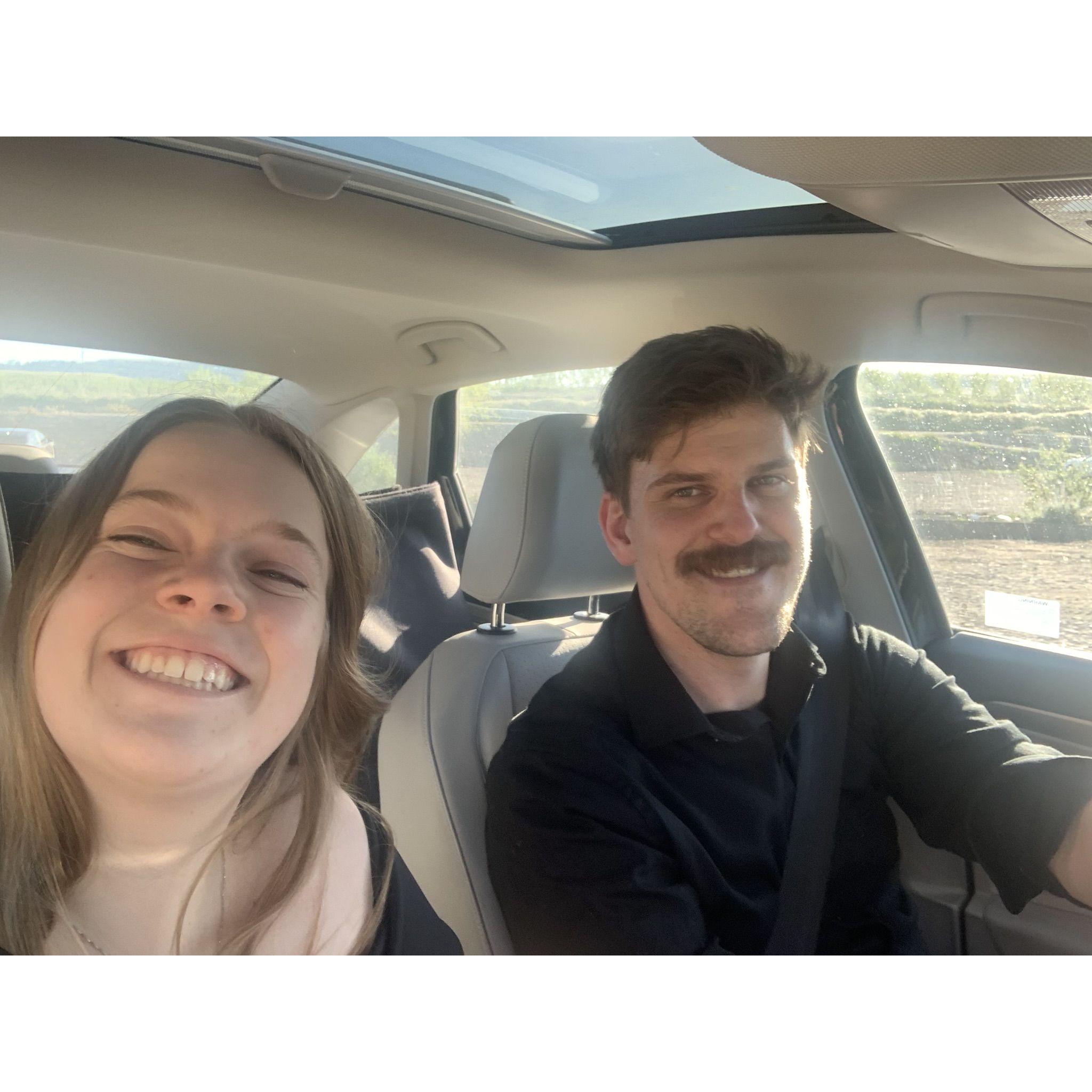 On our way home from Bethany and Tanner's wedding!