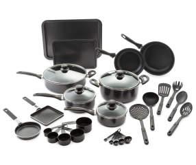 Great Gatherings Black Aluminum Cookware 30-Piece Set