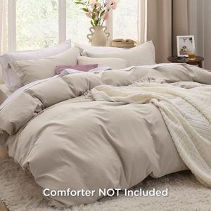 Bedsure Duvet Cover Queen Size - 3 Pieces Prewashed Extra Soft Bedding Set, Includes 1 Duvet Cover 90x90 Inches with Zipper Closure & 2 Pillow Shams, Linen, Comforter Not Included