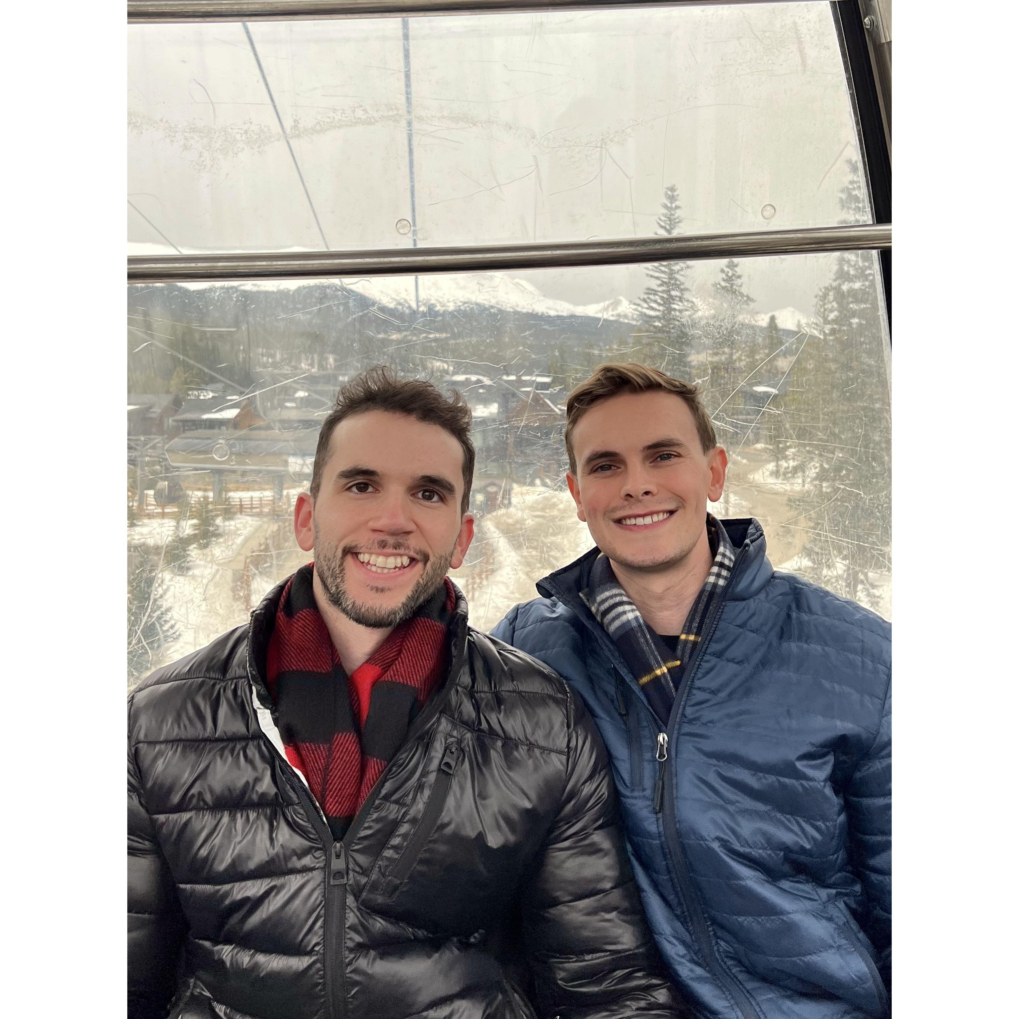 Gondola-ing above Breckenridge mountains