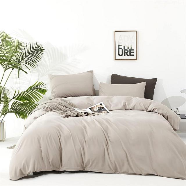 Luxlovery Beige Khaki Comforter Cal King Cream Khaki Bedding Comforter Set California King Minimalist Bedding Set Solid Beige Coffee Cotton Blanket Quilts Soft Breathable Cream Taupe Comforter Set