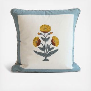 Poppy Blockprint Pillow Cover