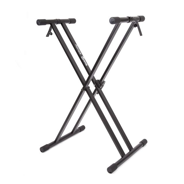 RockJam Xfinity Heavy-Duty, Double-X, Pre-Assembled, Infinitely Adjustable Piano Keyboard Stand with Locking Straps