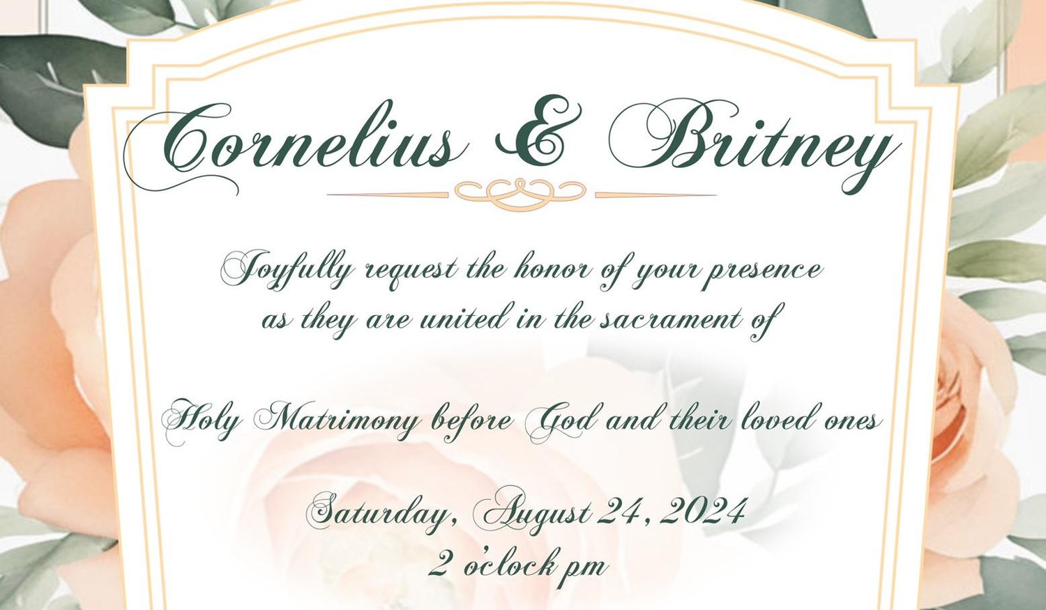 The Wedding Website of Britney Taylor and Cornelius Draper