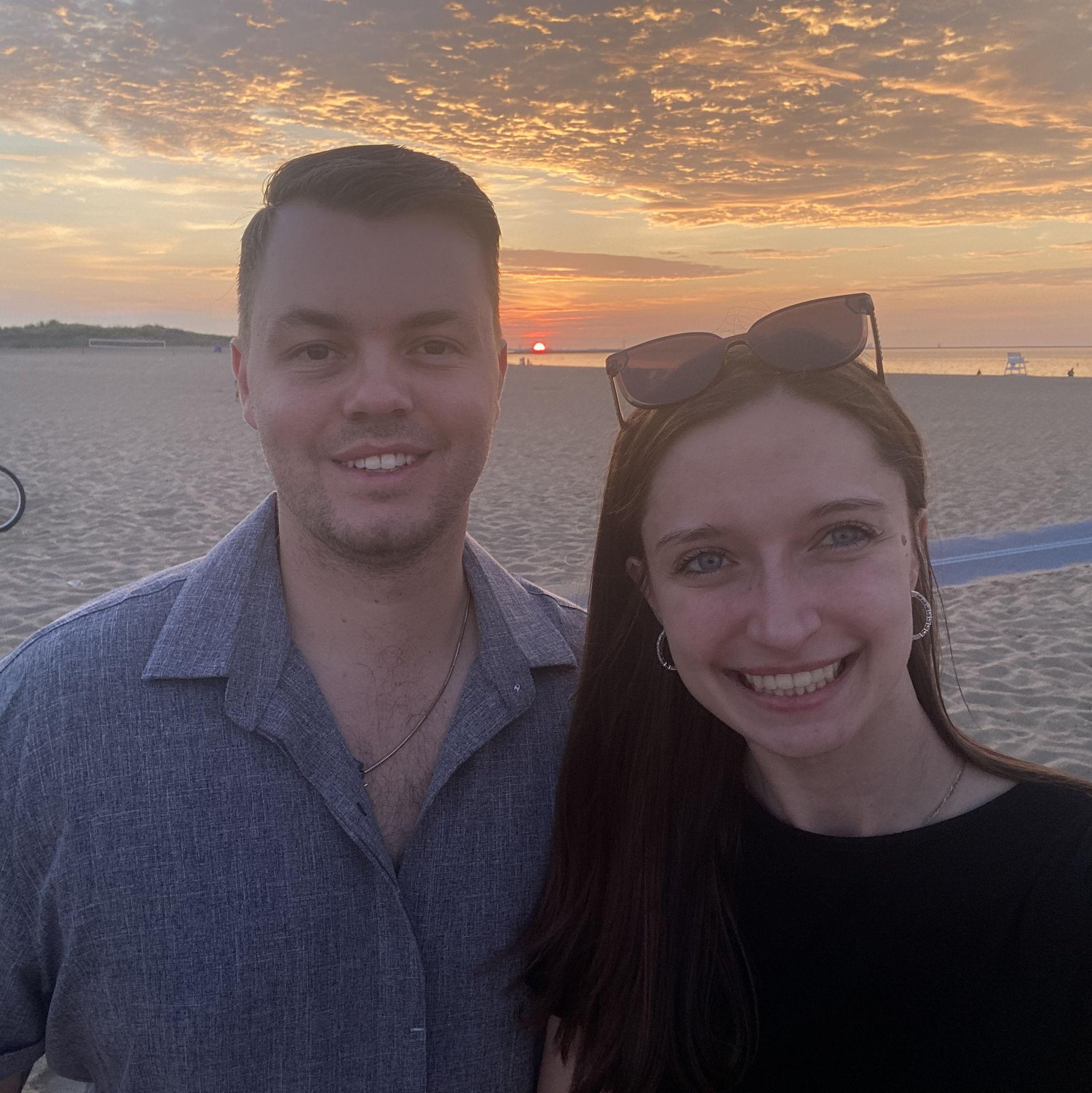 First Morning Engaged! Seeing the sunrise.