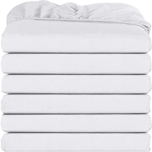 Utopia Bedding Fitted Sheets - Pack of 6 Bottom Sheets - Soft Brushed Microfiber - Deep Pockets, Wrinkle, Shrinkage & Fade Resistant - Easy Care (Queen, White)