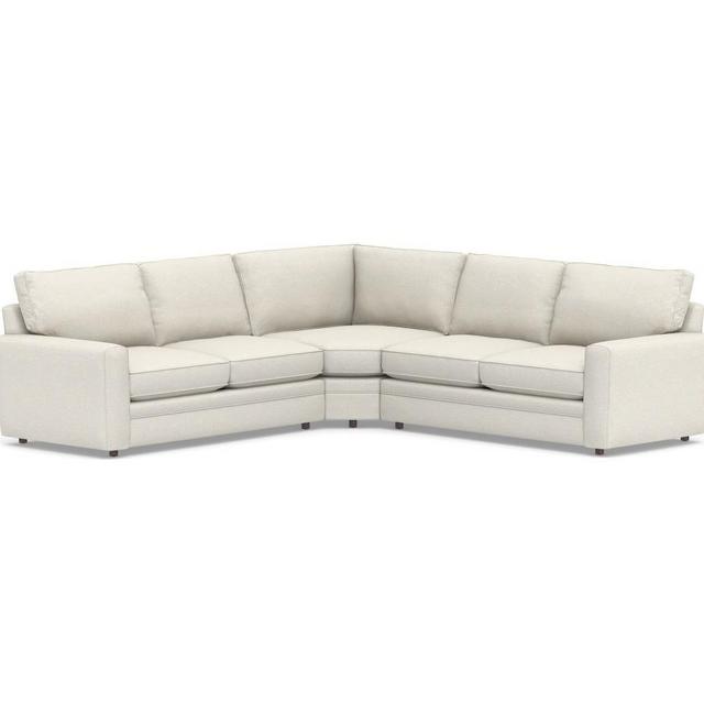 Pearce Square Arm Upholstered 3-Piece L-Shaped Wedge Sectional, DB CSH, PRF Boucle Oatmeal