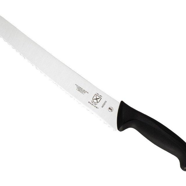 Mercer Culinary M23210 Millennia 10-Inch Wide Wavy Edge Bread Knife, Black