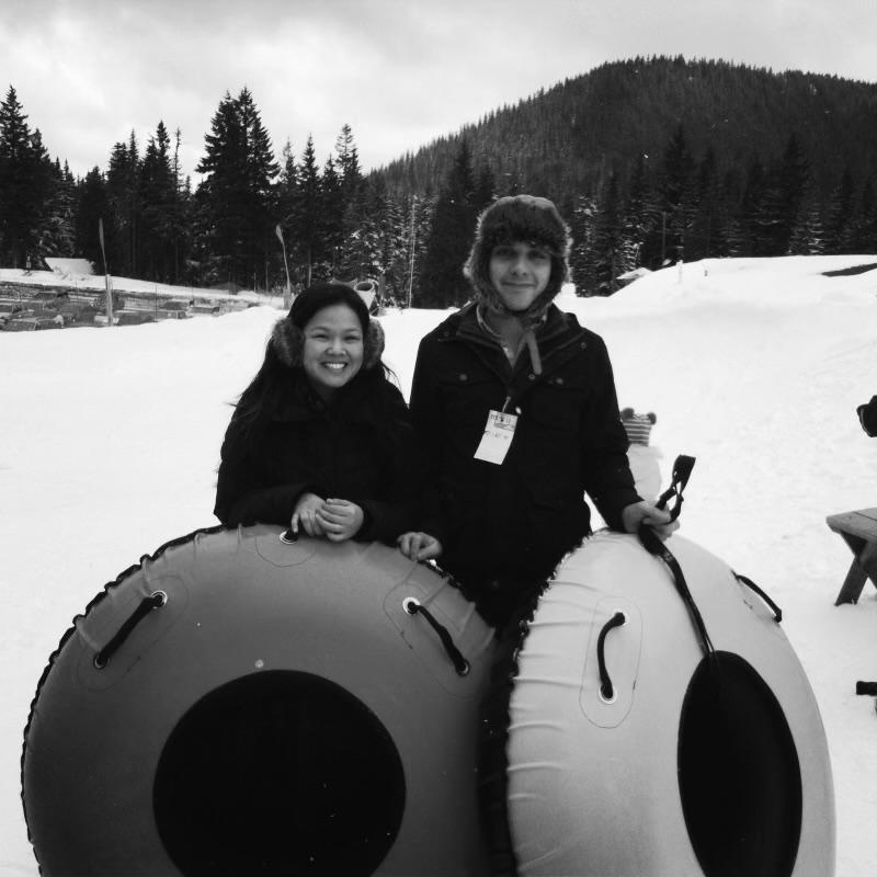 sledding on our Pacific Northwest roadtrip