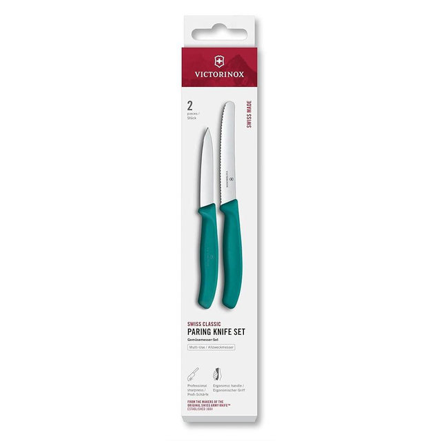 Victorinox Swiss Classic 2 Piece Set with Serrated and Straight Edge Paring Knives - Green