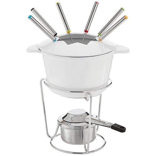 Cuisinart FP-115WS 13-Piece Cast Iron Fondue Set, White