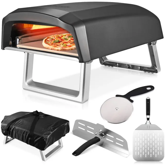 Commercial Chef Pizza Oven Outdoor - Propane Gas Portable for Outside with Bundle