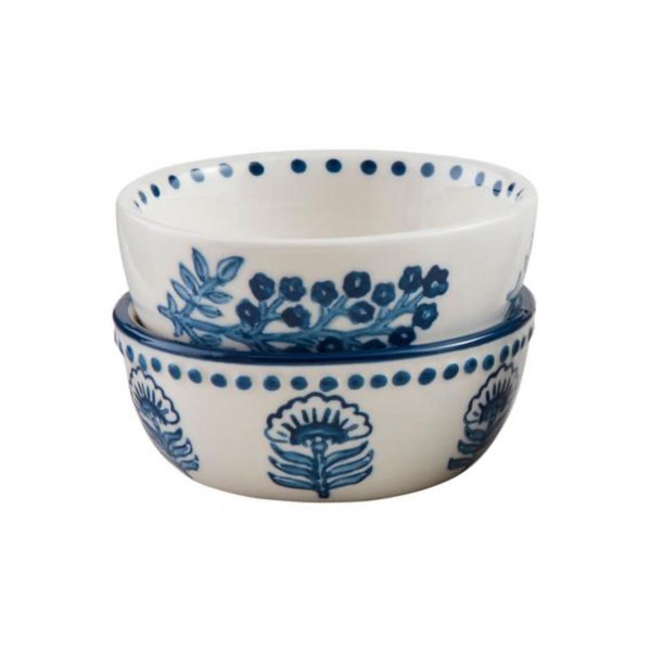 Dotted Blue Floral Tidbit Set
