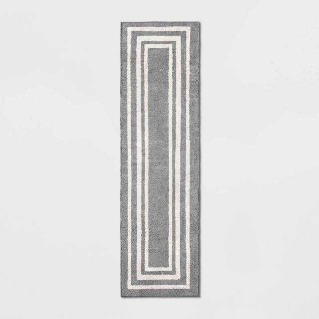 2'X7' Tetra Boarder Runner Gray/Ivory - Threshold™