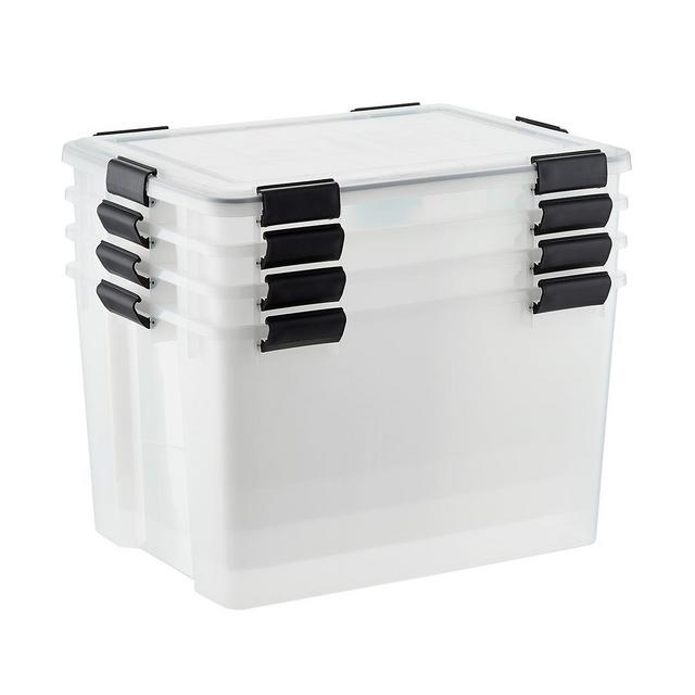 Case of 4 - 74 qt. Weathertight Tote Clear