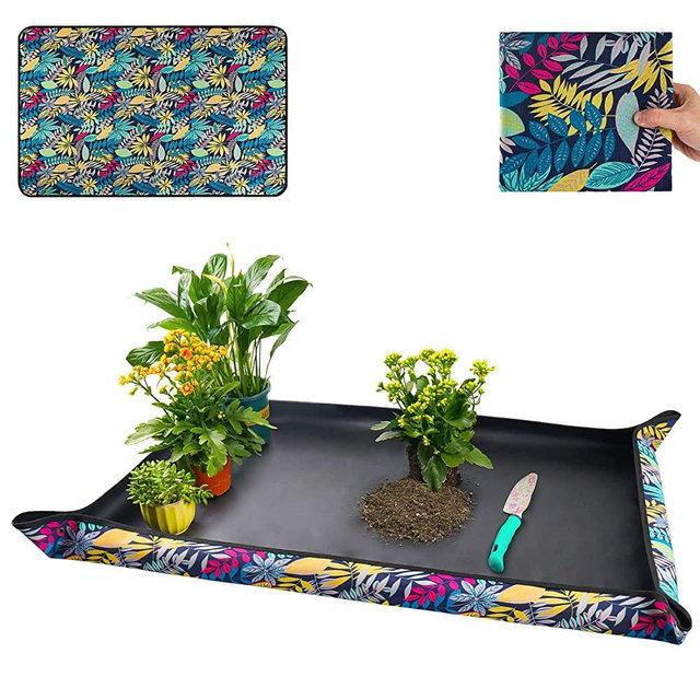 Onlysuki Large Repotting Mat for Indoor Plant Transplanting and Dirt Control, Foldable Waterproof Succulent Potting Mat, Gardening Gifts for Plant Lovers (43.5"x29.5")