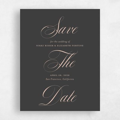 Black Simple Wedding Save the Date - Thorn Classic